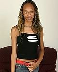 brunette on big ebony shaft